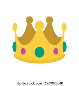 Crown Emoji Vector Flat Design