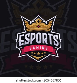 Crown Esport Mascot Logo Design Illustration For Gaming