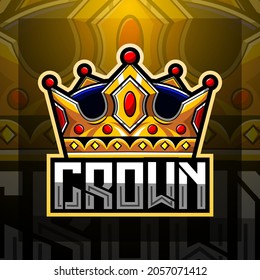 Crown esport mascot logo design