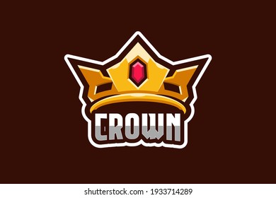 Crown E-sport Mascot Logo Template