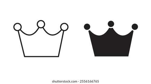 Crown Filled flat icons set for apps and web ui designs.