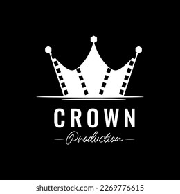 Crown with film reel, simple design for film production studio