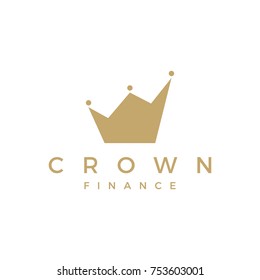 Crown Finance Logo Icon Vector