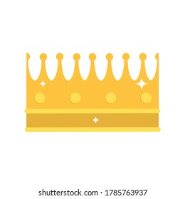 Crown flat, award icon, vector illustration isolated on white background