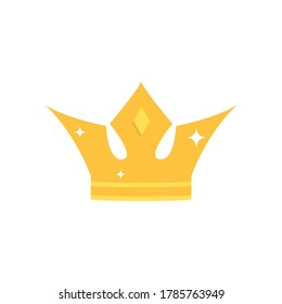 Crown flat, award icon, vector illustration isolated on white background