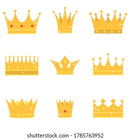 Crown flat, award icon, vector illustration isolated on white background