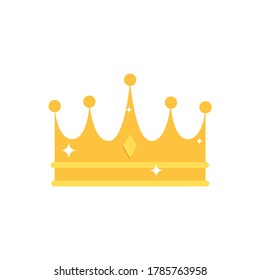Crown flat, award icon, vector illustration isolated on white background