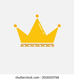 Crown flat design. Golden crown symbol. 