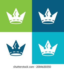 Crown Flat four color minimal icon set