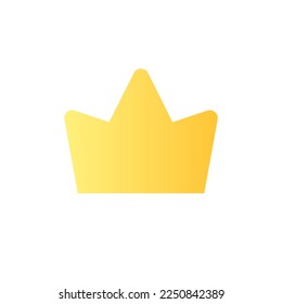 Icono de recorte de color de gradiente plano de la corona. Vendedor de confianza. Producto de tendencia. La tienda de ecommerce más importante. Pictograma simple relleno. GUI, diseño UX para aplicaciones móviles. Ilustración RGB aislada por vectores