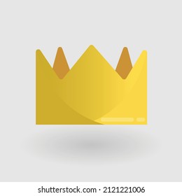 Icono plano de la corona diseño ilustración vectorial aislada