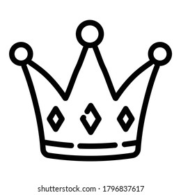 Icono plano de la corona aislado en fondo blanco