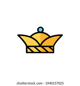 Crown Flat Icon Isolated On White Background
