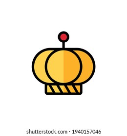 Icono plano de la corona aislado en fondo blanco