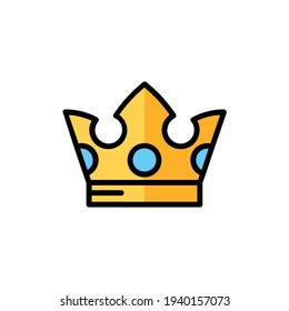 Crown Flat Icon Isolated On White Background