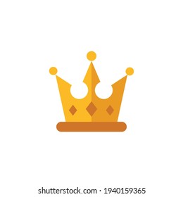 Crown Flat Icon Isolated On White Background