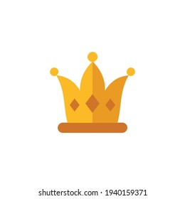 Icono plano de la corona aislado en fondo blanco