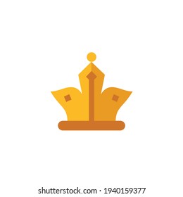 Crown Flat Icon Isolated On White Background