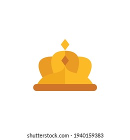 Icono plano de la corona aislado en fondo blanco