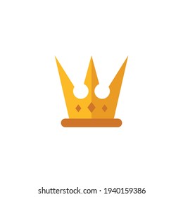 Crown Flat Icon Isolated On White Background