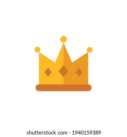 Crown Flat Icon Isolated On White Background