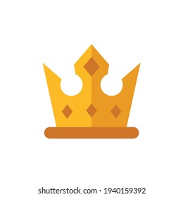 Crown Flat Icon Isolated On White Background