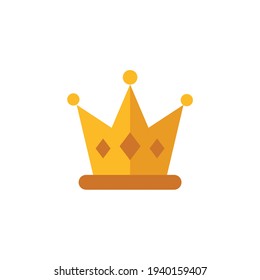 Crown Flat Icon Isolated On White Background