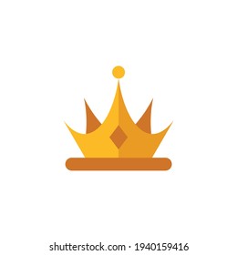 Crown Flat Icon Isolated On White Background