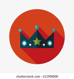 crown flat icon with long shadow,eps10