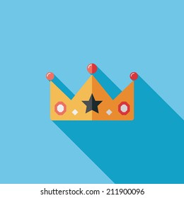 crown flat icon with long shadow,eps10
