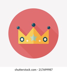 crown flat icon with long shadow,eps10