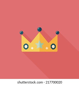 crown flat icon with long shadow,eps10