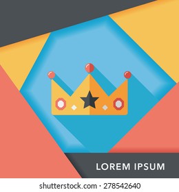 crown flat icon with long shadow,eps10