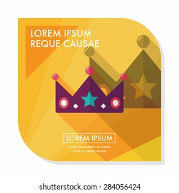 crown flat icon with long shadow,eps10