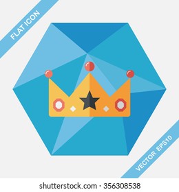 crown flat icon with long shadow,eps10