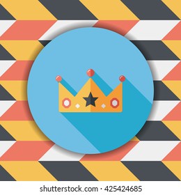 crown flat icon with long shadow,eps10
