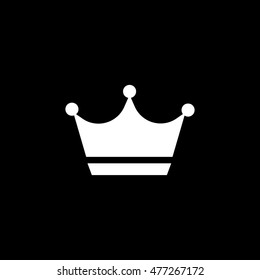 Crown Flat Icon On Black Background