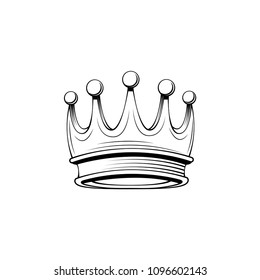 Crown flat icon. Royal symbol. Design element. Vector illustration.