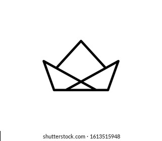 Crown flat icon. Single high quality outline symbol for web design or mobile app.  Crown thin line signs for design logo, visit card, etc. Outline pictogram EPS10