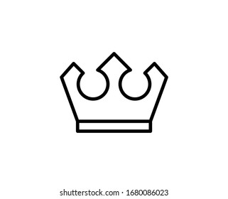 Icono plano de la corona. Símbolo de esquema único de alta calidad para diseño web o aplicación móvil.  Señales de línea delgada cortada para el logotipo de diseño, tarjeta de visita, etc. Pictograma de esquema EPS10