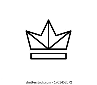 Crown flat icon. Single high quality outline symbol for web design or mobile app.  Crown thin line signs for design logo, visit card, etc. Outline pictogram EPS10