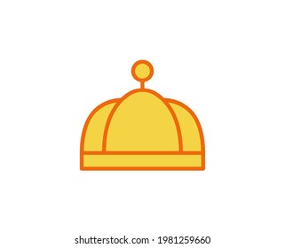 Crown flat icon. Thin line signs for design logo, visit card, etc. Single high-quality outline symbol for web design or mobile app. Marketing outline pictogram.