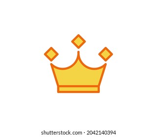 Icono plano de la corona. Señales de línea delgada para el logotipo de diseño, tarjeta de visita, etc. Símbolo de esquema único de alta calidad para diseño web o aplicación móvil. Pictograma de esquema de marketing.