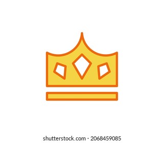 Crown flat icon. Thin line signs for design logo, visit card, etc. Single high-quality outline symbol for web design or mobile app. Marketing outline pictogram.