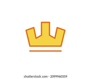 Crown flat icon. Thin line signs for design logo, visit card, etc. Single high-quality outline symbol for web design or mobile app. Marketing outline pictogram.