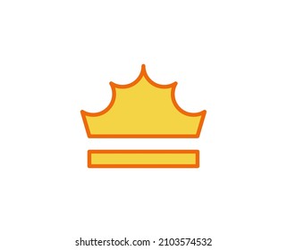Crown flat icon. Thin line signs for design logo, visit card, etc. Single high-quality outline symbol for web design or mobile app. Marketing outline pictogram.