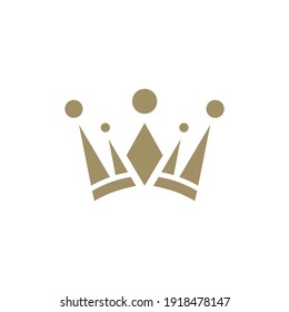 Crown flat logo template. Royal kingdom vector icon