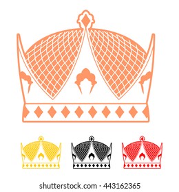 Crown flat style icon. Headdress symbol of monarchical power. Sign emperor Hat  