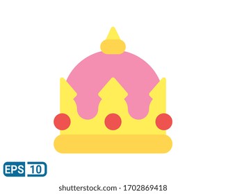 Icono de estilo plano coronado sobre fondo blanco. ilustración vectorial EPS 10