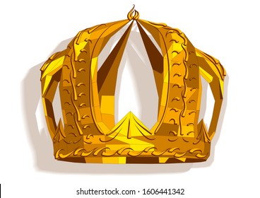 crown in flat style on white